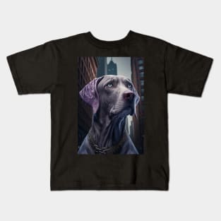 Weimaraner in NYC Kids T-Shirt